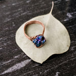 Load image into Gallery viewer, Raw Peacock Ora Ring in Antique Copper front view - BellaChel Jeweler
