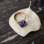 Load image into Gallery viewer, Raw Peacock Ora Ring in Antique Copper front view - BellaChel Jeweler