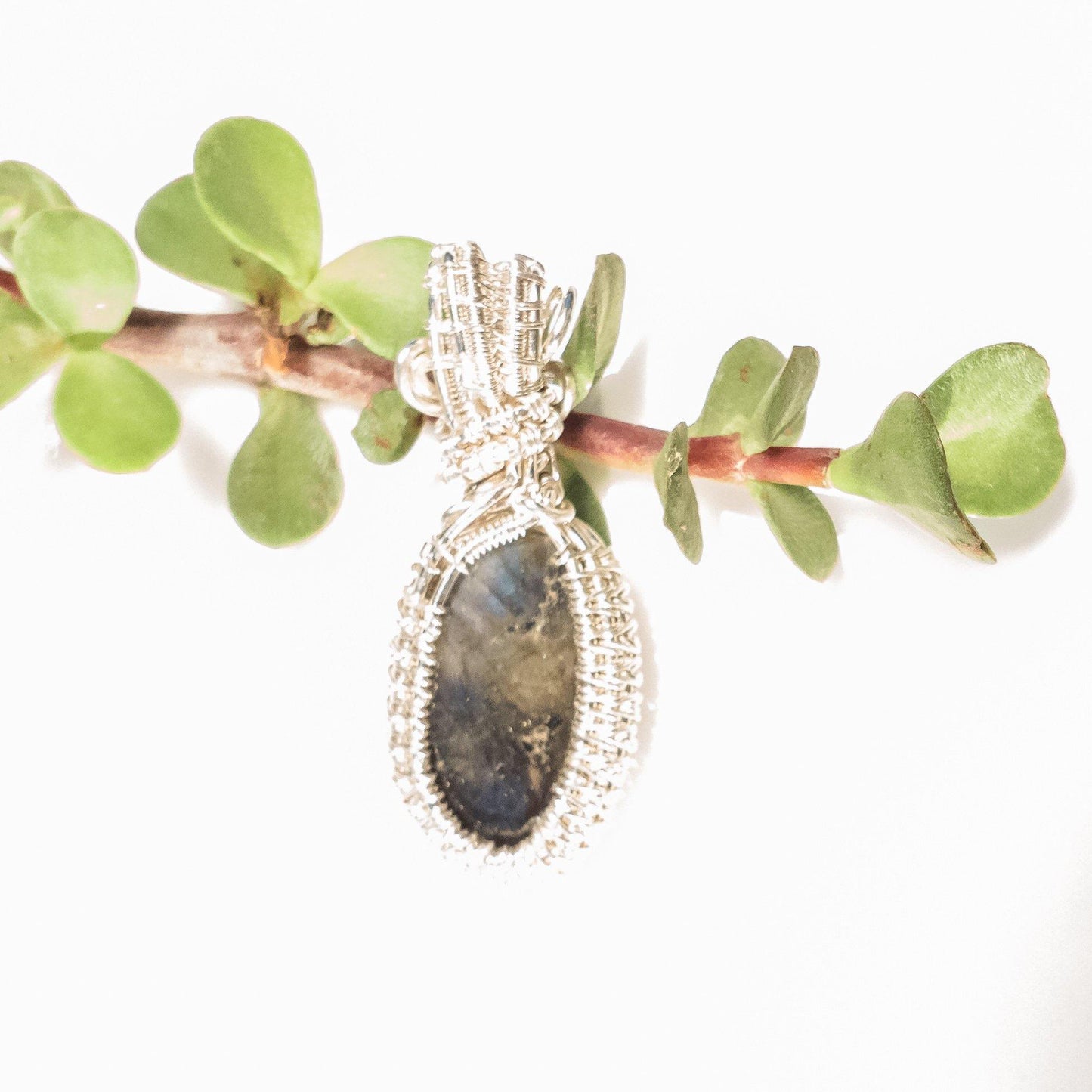 Labradorite Pendant in Sterling Silver back side - BellaChel Jeweler
