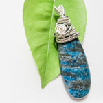 Load image into Gallery viewer, Lapis Lazuli Pendant in Sterling Silver front view - BellaChel Jeweler
