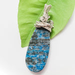 Load image into Gallery viewer, Unique Lapis Lazuli Pendant in Sterling Silver back view - BellaChel Jeweler

