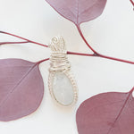 Load image into Gallery viewer, Natural Moonstone Pendant in Sterling Silver - front view - BellaChel Jeweler
