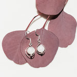 Load image into Gallery viewer, Signature Collection - Moonstone Earrings in Sterling Silver - Close-up View - BellaChel Jeweler
