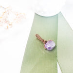 Load image into Gallery viewer, Magnolia Collection - Dainty Amethyst Stone Pendant in Antique Copper - side view - BellaChel Jeweler
