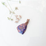 Charger l'image dans la galerie, Rio Collection - Purple Ghost Eye Pendant in Antique Copper - Top View - BellaChel Jeweler