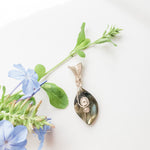 Load image into Gallery viewer, Aurora Collection - Labradorite pendant in sterling silver - top view - BellaChel Jeweler
