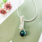 Load image into Gallery viewer, Laguna Collection - Natural Blue Tiger's Eye Necklace in Sterling Silver - close up view of Abbie Style - BellaChel Jeweler