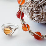 Load image into Gallery viewer, Carnelian Wire Wrapped Bracelet