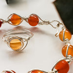 Load image into Gallery viewer, Carnelian Wire Wrapped Bracelet
