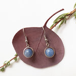 Load image into Gallery viewer, Blue Angelite Earrings - close-up view - BellaChel Jeweler
