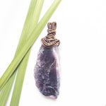 Load image into Gallery viewer, Viking Collection - Men&#39;s Amethyst necklace in copper, close-up view - BellaChel Jeweler

