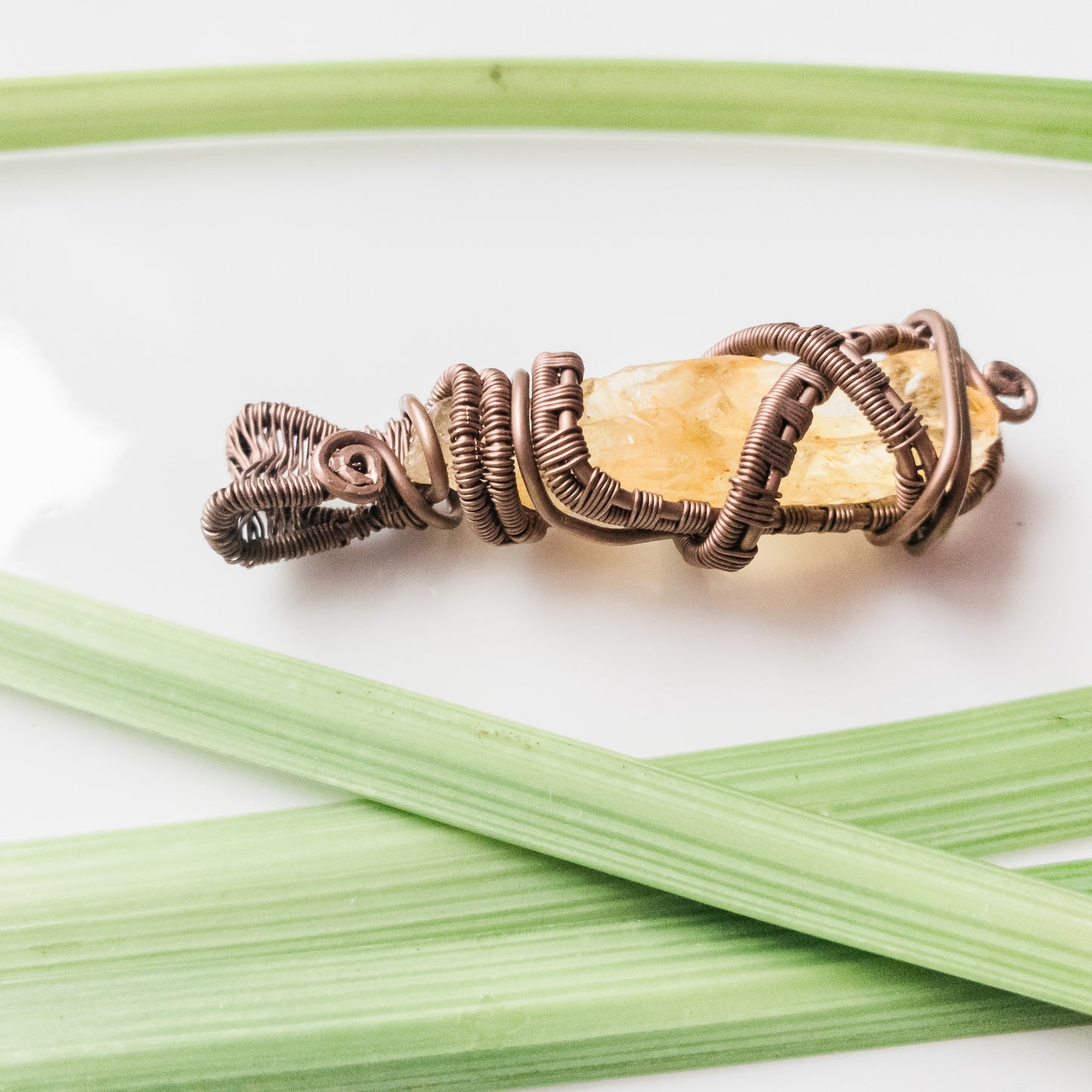 Viking Collection - Men's Natural Citrine Necklace Pendant. One-of-a-Kind, side view - BellaChel Jewelry