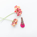 Load image into Gallery viewer, Rio Collection - Hot Pink Jade Dainty Pendant close up view in Antique Copper - BellaChel Jeweler