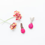 Load image into Gallery viewer, Rio Collection - Hot Pink Jade Dainty Pendants back side view of both, Sterling Silver and in Antique Copper, sold separately - BellaChel Jeweler