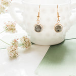 Load image into Gallery viewer, Signature Collection - Labradorite Earrings in gold close-up view - BellaChel Jeweler