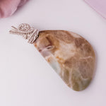 Charger l&#39;image dans la galerie, Laguna Collection - Natural Fossil Agate in Sterling Silver side view - BellaChel Jeweler
