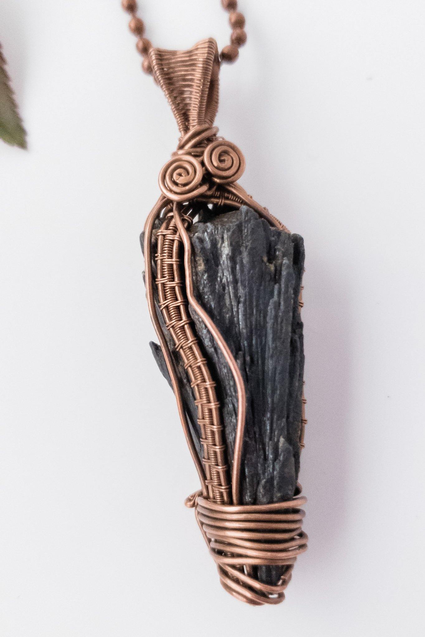 Viking Collection - Black Kyanite Necklace Pendant - BellaChel Jeweler