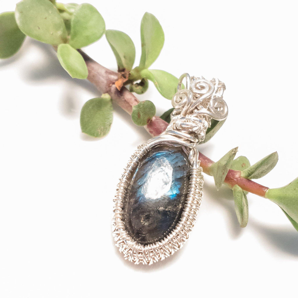 Genuine Labradorite Pendant in Sterling Silver - BellaChel Jeweler