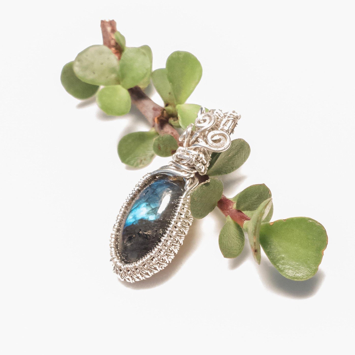 labradorite sterling silver necklace - BellaChel Jeweler