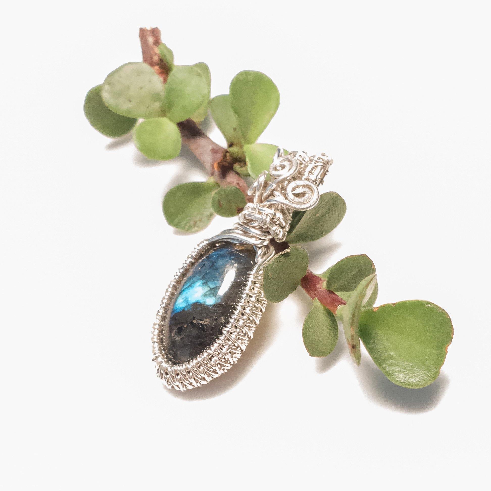 labradorite sterling silver necklace - BellaChel Jeweler