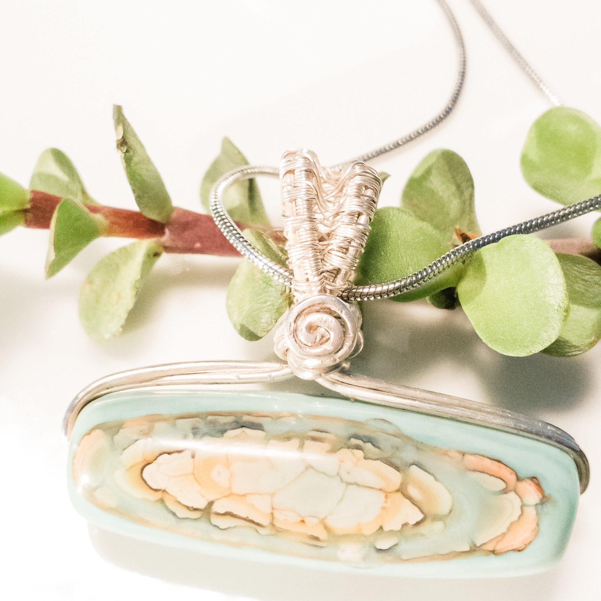 Blue Fire Agate Pendant Necklace - BellaChel Jeweler