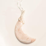 Load image into Gallery viewer, Front View of Sakura Crescent Moon Necklace Pendant in Sterling Silver - BellaChel Jeweler
