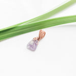 Load image into Gallery viewer, Dainty Amethyst Triangle Stone in Copper Pendant - BellaChel Jeweler
