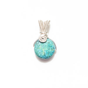 Laguna Collection - Blue Chrysocolla Pendant - close-up front view - BellaChel Jeweler