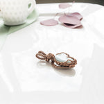 Charger l&#39;image dans la galerie, Laguna Collection - Larimar Pendant weaved in Antique Copper - side view - BellaChel Jeweler
