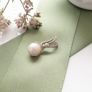 Elegant Single Pearl Pendant weaved in Sterling Silver - BellaChel Jeweler
