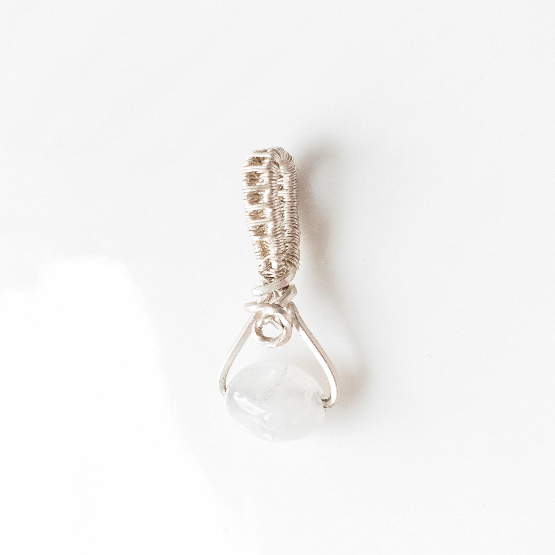Dainty Sterling Silver Moonstone Pendant - BellaChel Jeweler