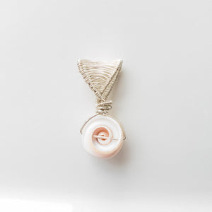 Natural Spiral Seashell Pendant in Sterling Silver - back view - BellaChel Jeweler