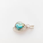 Load image into Gallery viewer, Laguna Collection~ Unique Turquoise Pendant in Sterling Silver side view - BellaChel Jeweler
