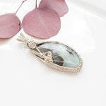 Cargar imagen en el visor de la galería, Laguna Collection~ Chunky Turquoise Pendant in Sterling Silver Statement Necklace front view - BellaChel Jeweler
