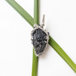 Viking Collection - Black Kyanite designed in Sterling Silver front view - BellaChel Jeweler