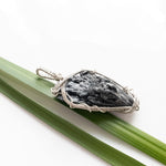 Load image into Gallery viewer, Viking Collection - Black Kyanite designed in Sterling Silver - side view - BellaChel Jeweler
