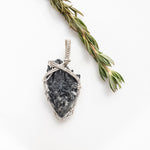Load image into Gallery viewer, Viking Collection - Black Kyanite Men&#39;s Necklace Pendant - front view - BellaChel Jeweler
