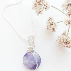Amethyst Pendant Necklace | Handmade Crystal Jewelry | BellaChel Jeweler