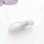 Load image into Gallery viewer, Exquisite Natural Moonstone Pendant designed in Sterling Silver - side view - BellaChel Jeweler
