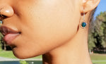 Load image into Gallery viewer, Laguna Collection - Stunning Blue Tiger Eye Earrings - shown on a model - BellaChel Jeweler
