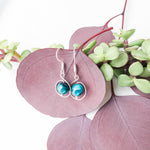 Cargar imagen en el visor de la galería, Signature Collection - Stunning Blue Tiger Eye Earrings - Up-close view - BellaChel Jeweler
