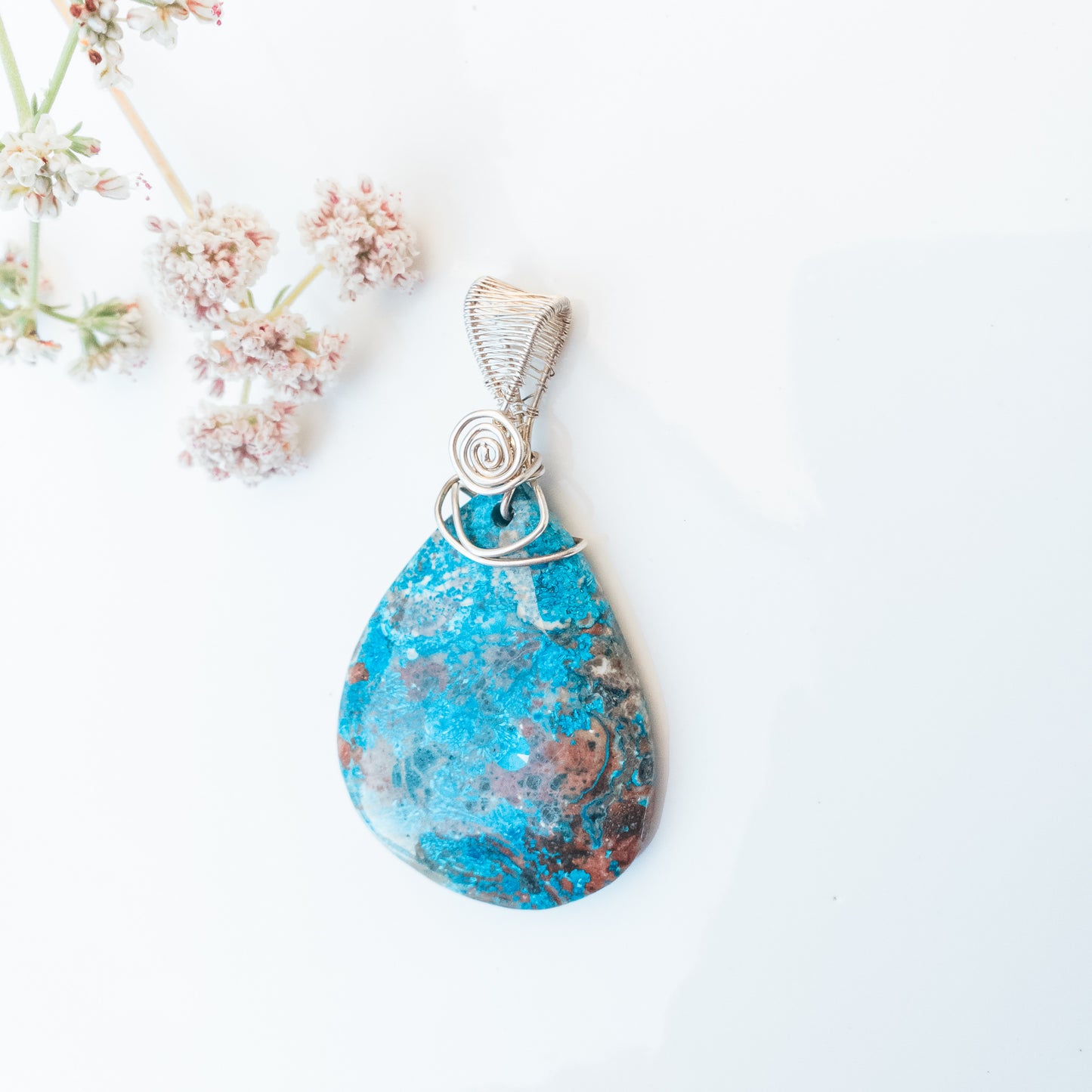 Ghost Eye Pendant with Sterling Silver Bale - side view - BellaChel Jeweler