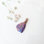 Load image into Gallery viewer, Rio Collection - Purple Ghost Eye Pendant in Antique Copper - Top View - BellaChel Jeweler
