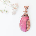 Charger l&#39;image dans la galerie, Rio Collection - Pink Ghost Eye Pendant in Antique Copper - front view - BellaChel Jeweler
