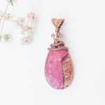 Load image into Gallery viewer, Rio Collection - Pink Ghost Eye Pendant in Antique Copper - top view - BellaChel Jeweler
