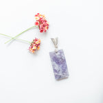 Load image into Gallery viewer, Magnolia Collection - Amethyst Pendant in Sterling Silver - front view - BellaChel Jeweler
