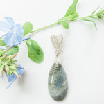 Load image into Gallery viewer, Aurora Collection - Labradorite pendant in sterling silver - front view - BellaChel Jeweler
