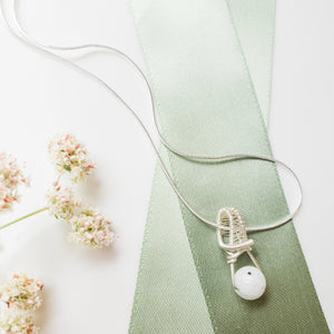 Dainty Moonstone Silver Necklace