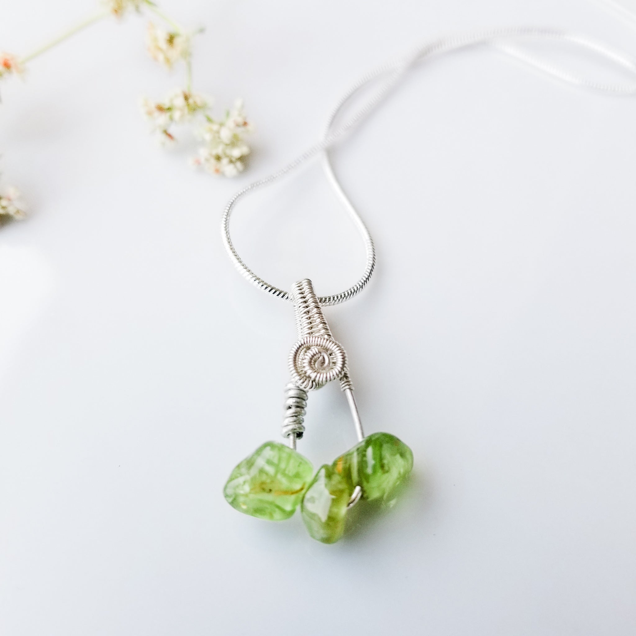 Green Crystal Necklace - BellaChel Jeweler