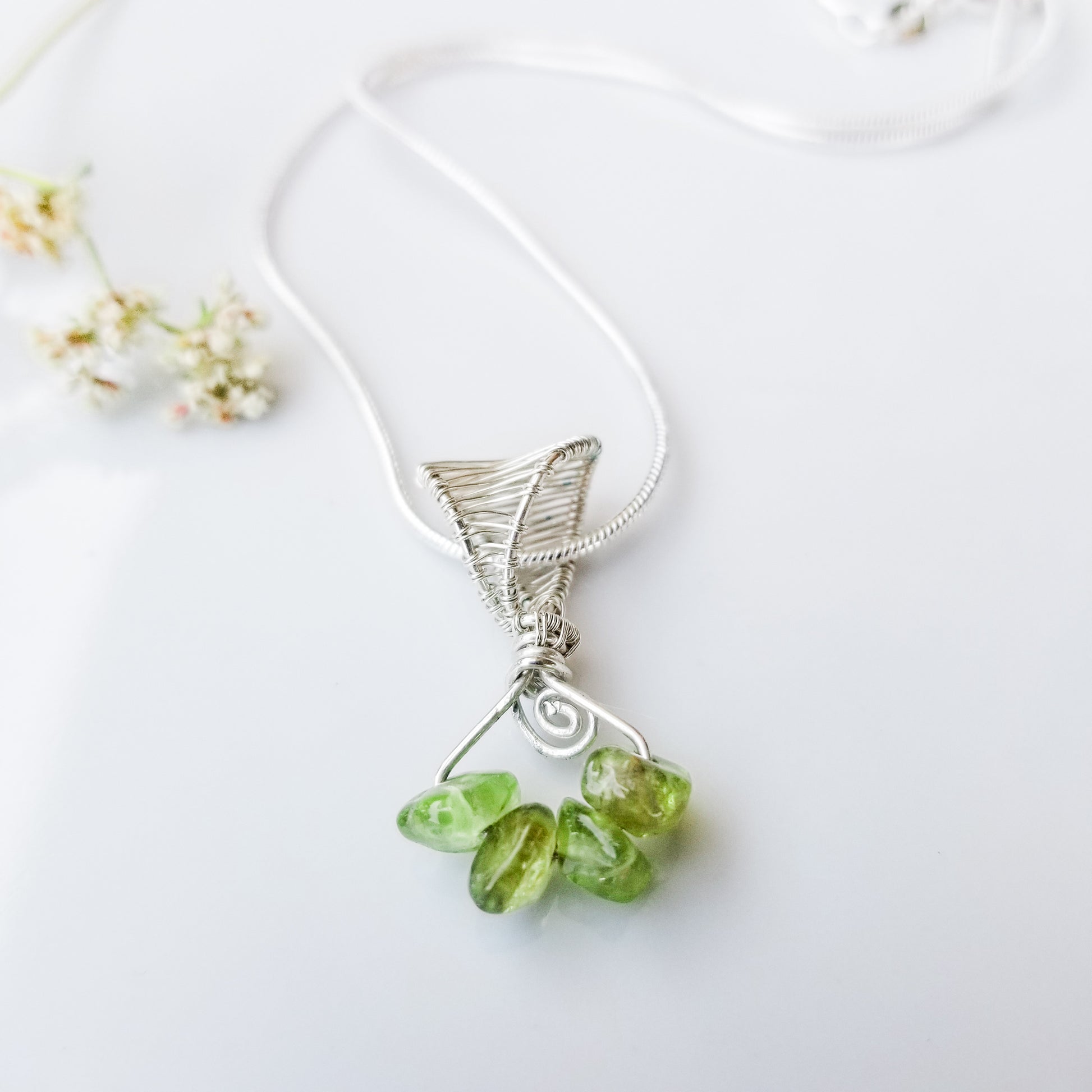 Peridot Necklace in Sterling Silver 925 - BellaChel Jeweler